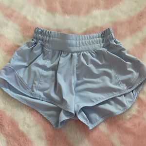 Blue Linen Lulu lemon hotty hot shorts